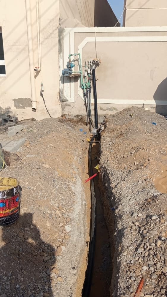 House connection, trench open
